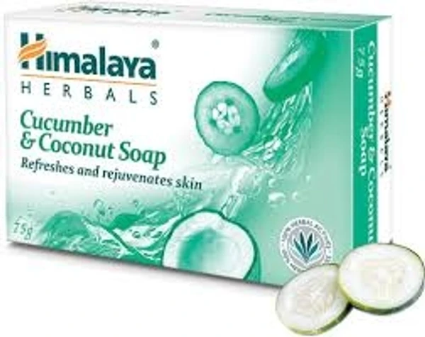 Himalaya Cucumber & Coconut Soap, Refreshes & Rejuvenates Skin - 75g