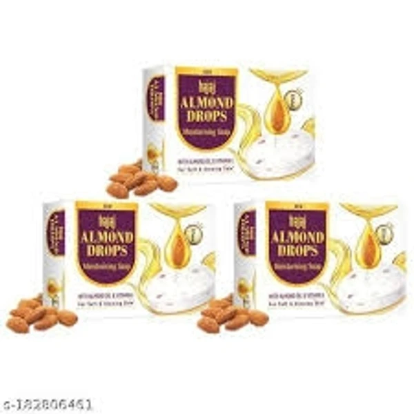 Bajaj Almond Drops - Moisturising Soap With Almond Oil & Vitamin E for Soft & Glowing Skin - 100g  (Pack Of 4)