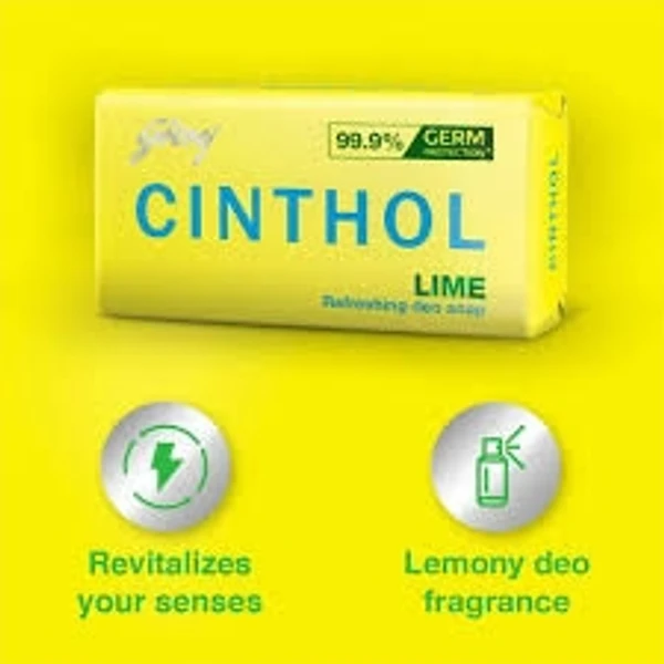 Cinthol Lime- Refreshing Deo Soap - 100g (Pack Of 6)