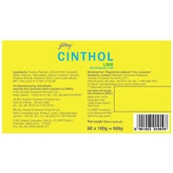 Cinthol Lime- Refreshing Deo Soap - 100g (Pack Of 6)