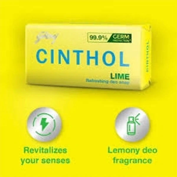 Cinthol Lime- Refreshing Deo Soap - 100g (Buy 4 Get 1 Free)