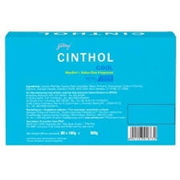 Cinthol Cool, Menthol+Active Deo Fragrance Bath Soap(99.9% Gearm Protection) - 100g (Pack Of 2)
