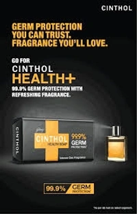 Cinthol Health Soap, Intense Deo Fragrance, 99.9% Germ Protection - 100g (Pack Of 2)