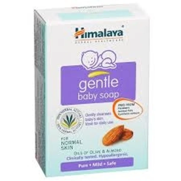 Himalaya Gentle Baby Soap, Gentle Cleanses Baby's Skin. Ideal For Daily Use. Oils Of Olive & Almond - 75g