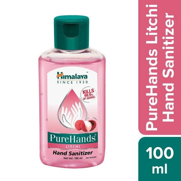 Himalaya Pure Hands Hand Sanitizer- Lichi, Kills 99.9% Of Germs - 100ml