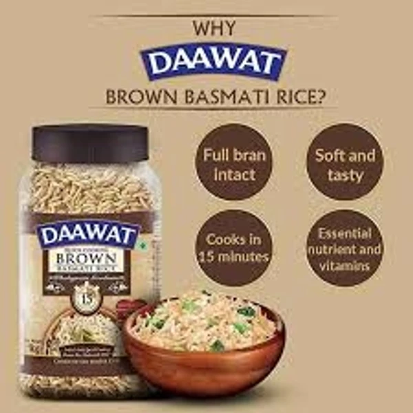 Daawat Basmati Rice Brown (Quick Cooking) - 1kg