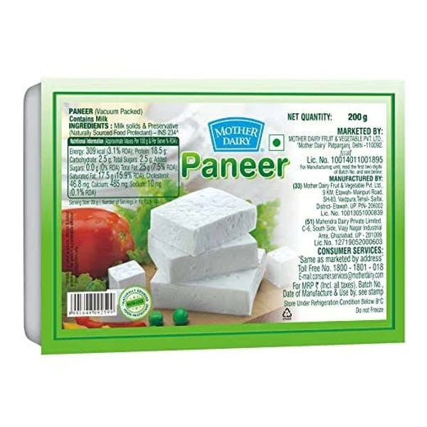 Mother Dairy  Fresh Paneer  - 200g