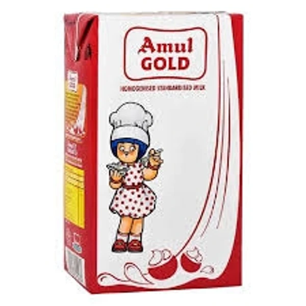 Amul Gold Homogenised Standardised Milk  - 1Ltr - Carton