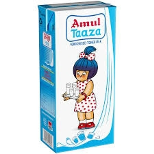 Amul Taaza Homogenised Toned Milk  - 1Ltr - Carton