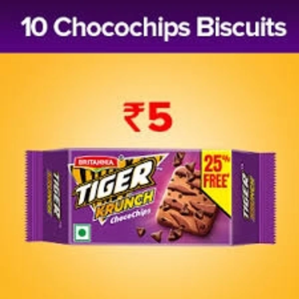 Britannia Tiger Crunch Chocochips Biscuits  - 63g