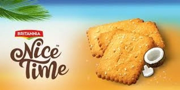Britannia Nice Time Coconut Biscuit, Sugar Showered Coconut Biscuit  - 59.4g