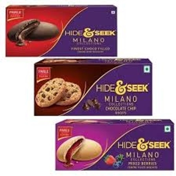 Parle  Hide And Seek  Milano  Centre Filled Biscuits, Mixed Berries  - 75g