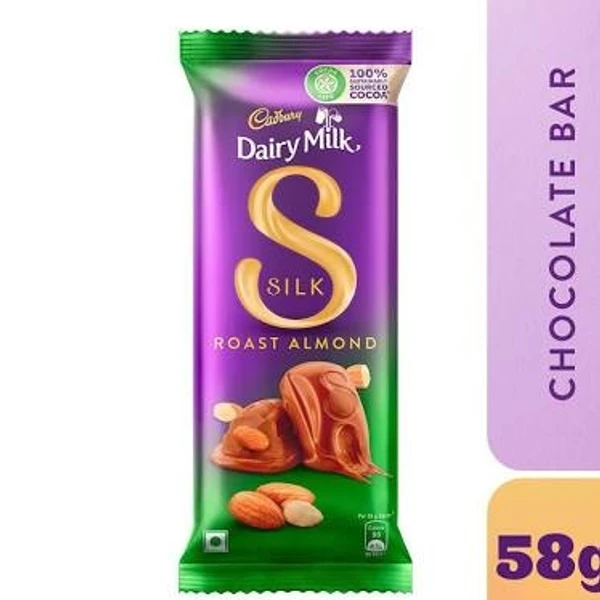 Cadbury Dairy Milk Silk Chocolate Bar -Roast Almond  - 58g