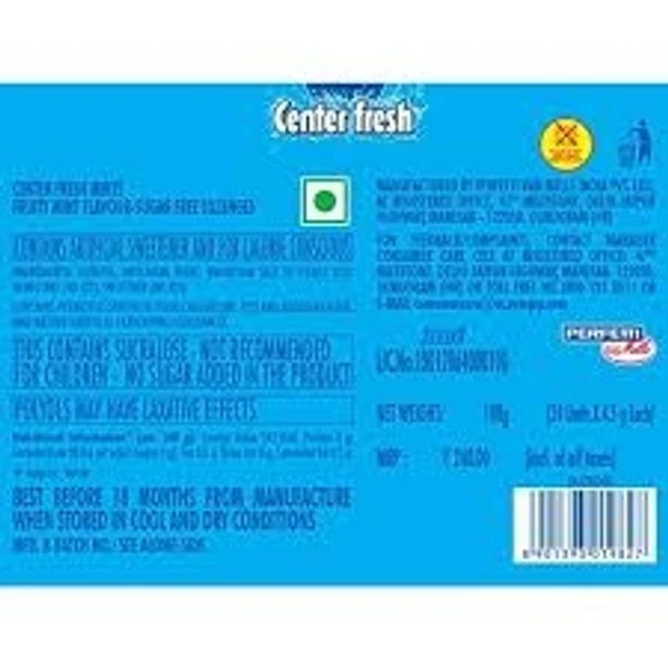 Center Fresh  Mint SugarFree, Peppermint Flavour  - 15pcs