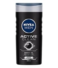 Nivea Active Clean Shower Gel With Active Charcoal For Body, Face & Hair - 250ml