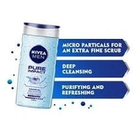 Nivea Pure Impact Shower Gel - With Micro Purticels, Purifying, Freshness For Body, Face & Hair - 250ml