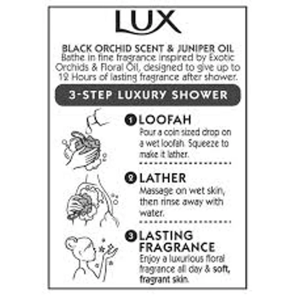 Lux Body wash Fragrant Skin, Black Orchid Scent & Juniper Oil - 245ml