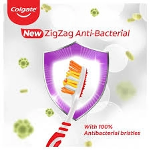 Colgate Zigzag+ Antibacterial Toothbrush Medium - 1Pcs