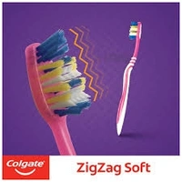 Colgate Zigzag+ Antibacterial Toothbrush Medium - 3pcs