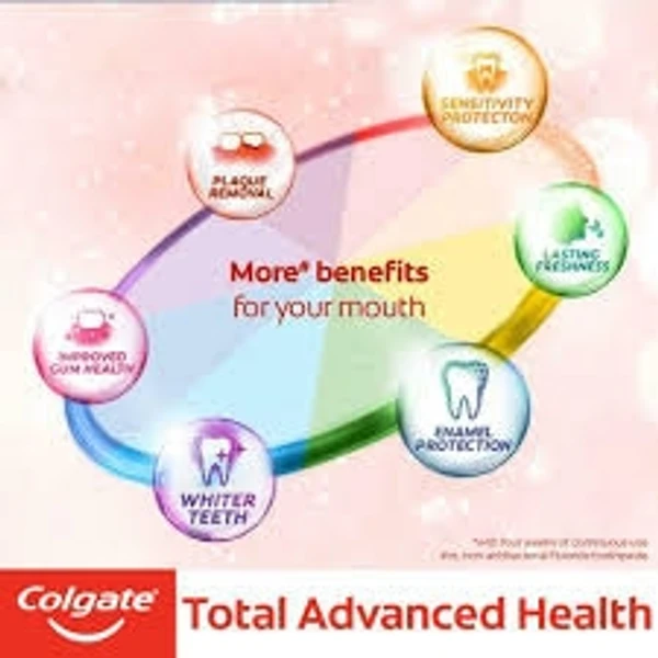 Colgate Total Advanced Health Toothpaste, Provides 12 hr Anti- Germ Protection - 120g