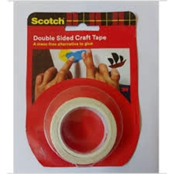 Double Sided Craft Transparent Tape, A Mess Free Alternative to Glue - Scotch, Red