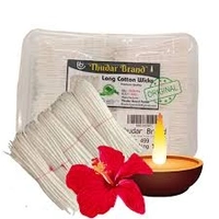 Om Bhakti Lamp Wicks- Cotton Long Batti - 100pcs