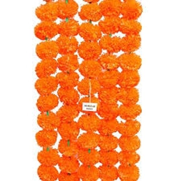 Garland Marigold Flower, Orange, 2ft - orange, 1pcs