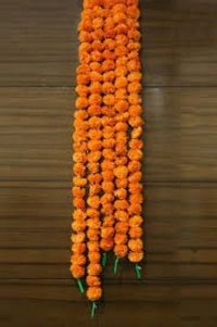 Garland Marigold Flower, Orange, 2ft - 1pcs, orange