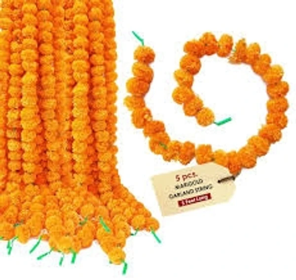 Garland Marigold Flower, Orange, 2ft - 1pcs, orange