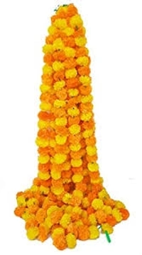 Garland Marigold Flower, Orange & Yellow Mixed,2ft - 1pcs