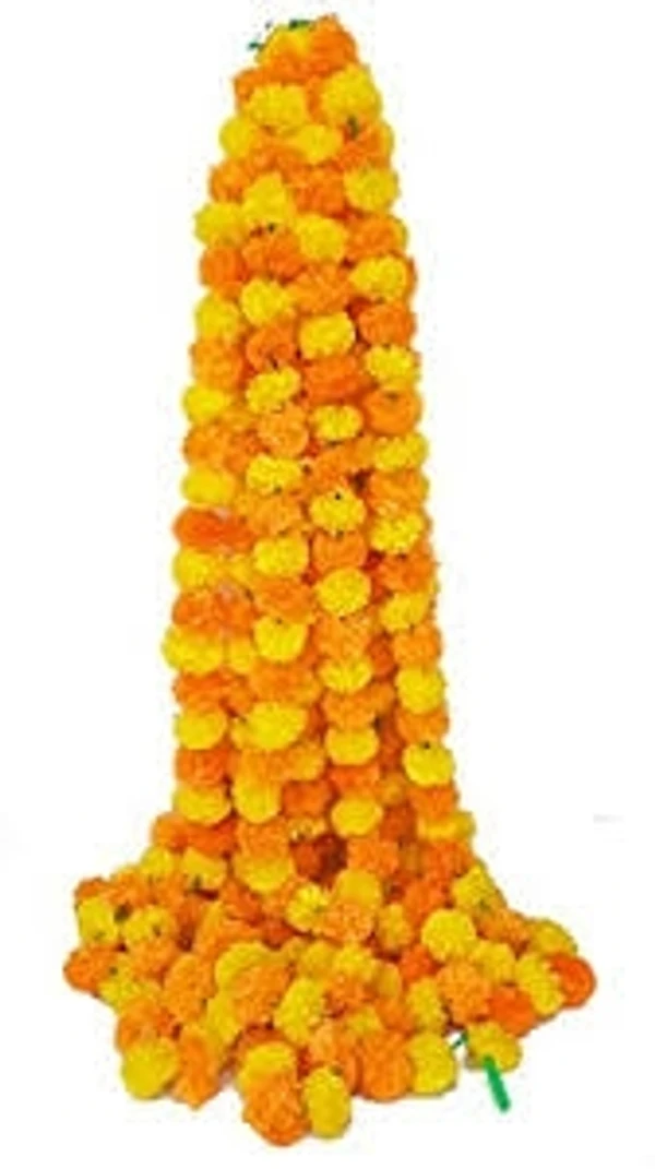 Garland Marigold Flower, Orange & Yellow Mixed,2ft - 1pcs