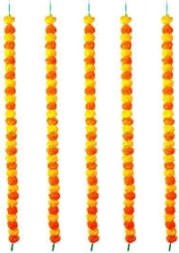 Garland Marigold Flower, Orange & Yellow Mixed,2ft - 1pcs