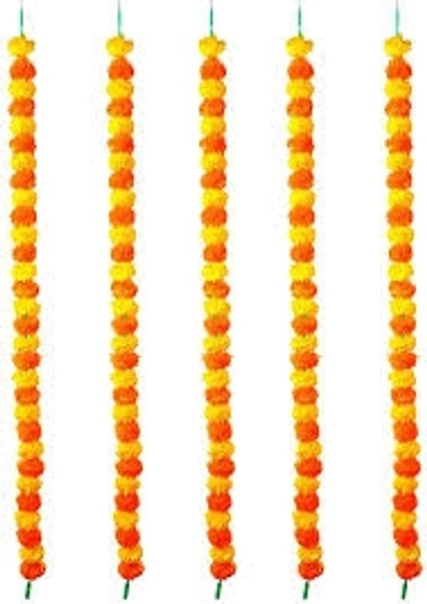 Garland Marigold Flower, Orange & Yellow Mixed,2ft - 1pcs