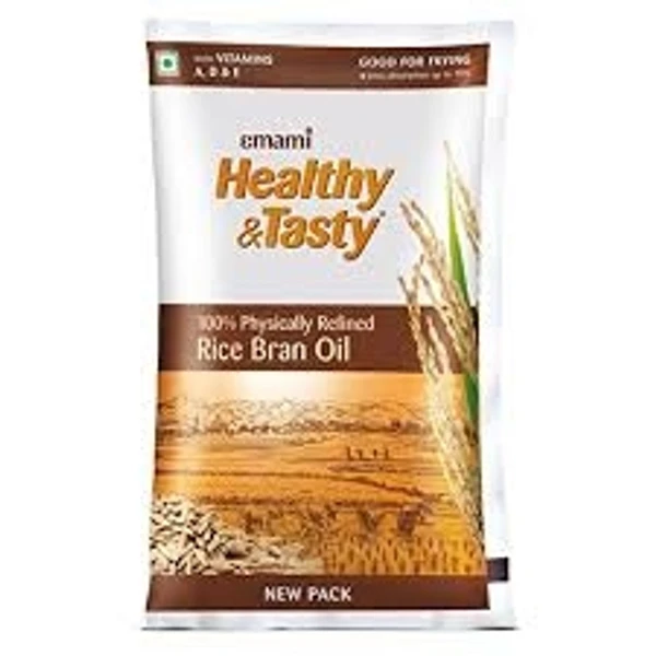 Emami Healthy And Testy Refined Rice Bran Oil - 1 L - Pouch