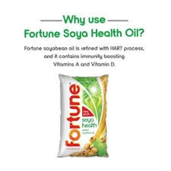 Fortune Soya Health Refined Soyabean Oil - 1 L - Pouch