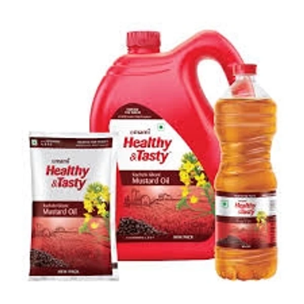 Emami Healthy And Testy Kachi Ghani Mustard Oil - 1 L - Pouch