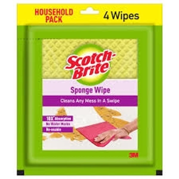 Scotch-Brite Sponge Wipes - Cleans Any Mess In A Swipe, 10× Absorption, No Water Marks, Re-usable - 1pcs