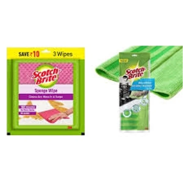 Scotch-Brite Sponge Wipes - Cleans Any Mess In A Swipe, 10× Absorption, No Water Marks, Re-usable - 1pcs