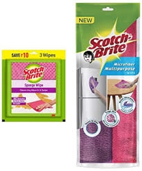 Scotch-Brite Sponge Wipes - Cleans Any Mess In A Swipe, 10× Absorption, No Water Marks, Re-usable - 1pcs