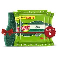 Scotch-Brite Silver Sparks- Superior Cleaning Power - 3pcs