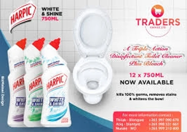 Harpic Disinfectant Toilet Cleaner-White & Shine Bleach - 500ml