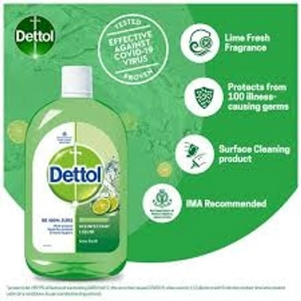 Dettol Disinfectant Liquid Surface & Floor Cleaner- Lime Fresh - 1 L