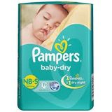 Pampers Baby Dry Disposal- Small, NB-S, 1 Pampers - 1 Dry Night - 46 Pcs