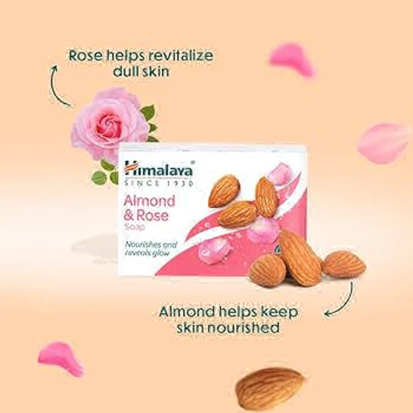 Himalaya Almond & Roses Soap, Moisturizes & Cool Skin  - 125g