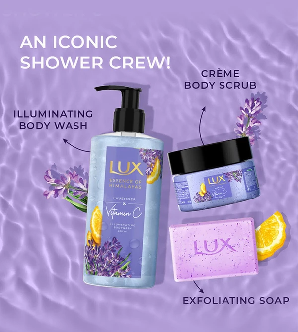 Lux Exfoliating Soap Bar (Lavender & Vitamin C  - 400g