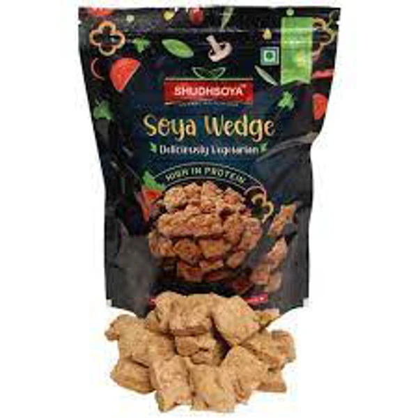 Shudhsoya - Soya Wedge High In Protein No Cholesterol, Delicious Chunks For Vegetarian  - 250g - Pouch