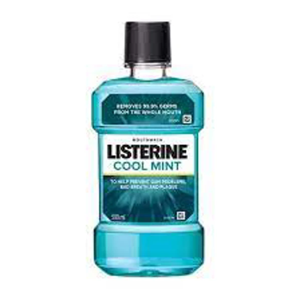 Listerine Mouthwash Liquid - Cool Mint, Removes 99% Germs - 250ml