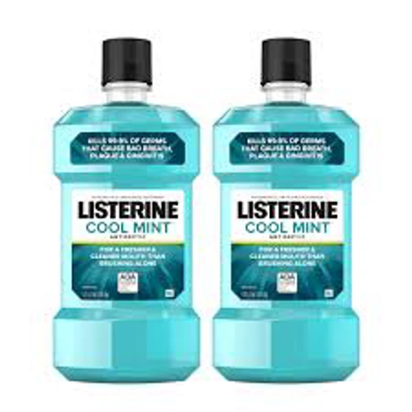 Listerine Mouthwash Liquid - Cool Mint, Removes 99% Germs - 500ml