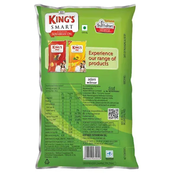 Kings Refined Soyabean Oil - 1L-Pouch