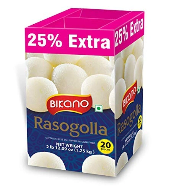 Bikano Rasogolla 1 Kg + 25% Extra